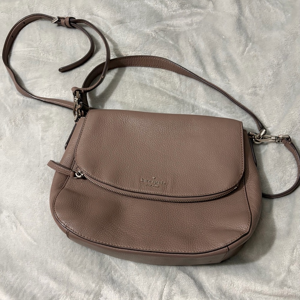 Kate Spade Taupe Leather Crossbody Bag